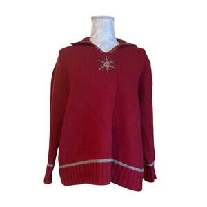 Vintage Woolrich Red Snowflake Angora Sweater Sz XL
